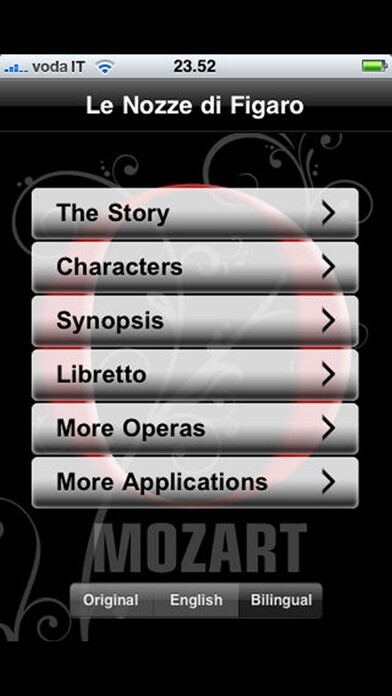 Emulate iPhone app Opera: The Marriage of Figaro using MyAndroid