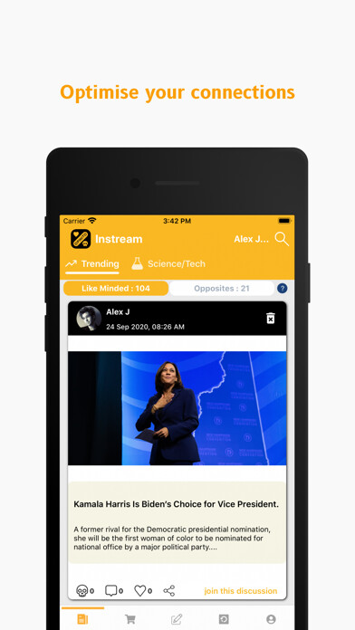 Emulate iPhone app Opinito:Discuss,Debate & Share using MyAndroid