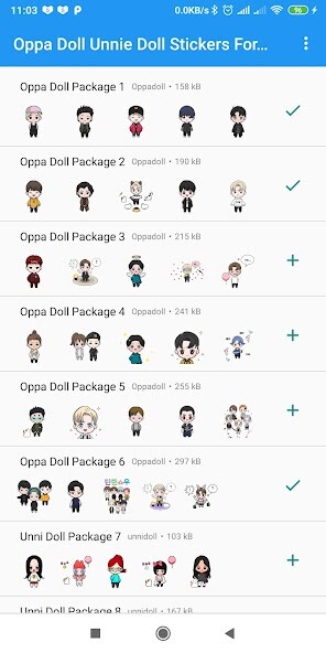 Run android online APK Oppa Doll Unnie WAStickerApps from MyAndroid or emulate Oppa Doll Unnie WAStickerApps using MyAndroid