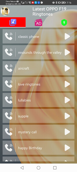 Run android online APK OPPO F19 ringtones from MyAndroid or emulate OPPO F19 ringtones using MyAndroid