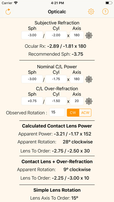 Emulate iPhone app Opticalc Contact Lens Calc using MyAndroid Emulate iPhone app Opticalc Contact Lens Calc using MyAndroid