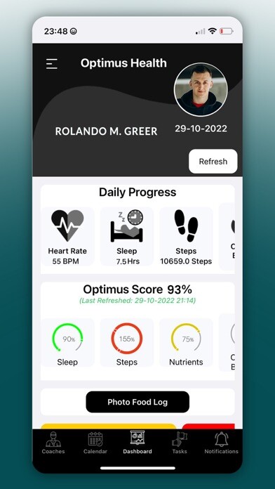 Emulate iPhone app Optimus Health Ltd using MyAndroid
