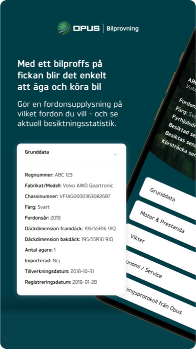 Emulate iPhone app Opus Bilprovning using MyAndroid