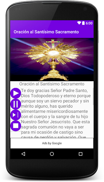 Run android online APK Oración a Santísimo Sacramento from MyAndroid or emulate Oración a Santísimo Sacramento using MyAndroid