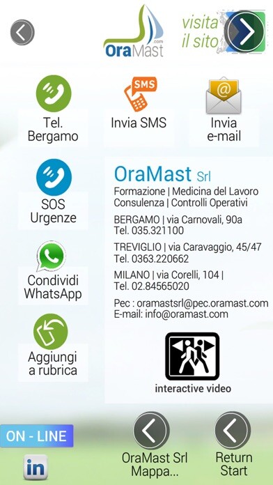 Emulate iPhone app OraMast Srl Consulenza Aziende using MyAndroid