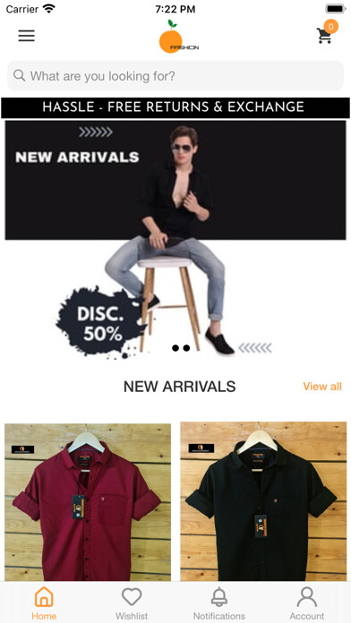 Emulate iPhone app Oranges Fashion using MyAndroid