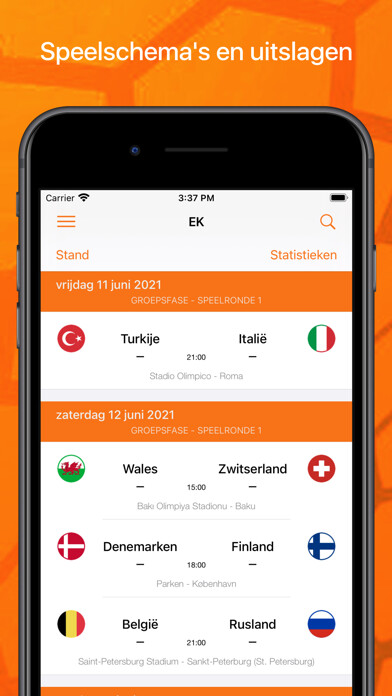 Emulate iPhone app Oranje - alle wedstrijden using MyAndroid Emulate iPhone app Oranje - alle wedstrijden using MyAndroid