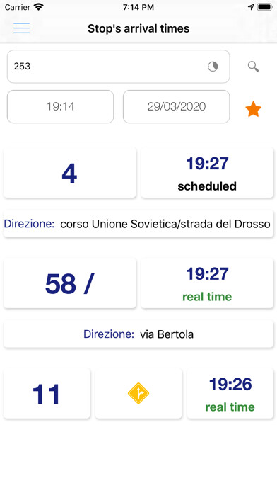 Emulate iPhone app Orari GTT - Turin Transport using MyAndroid
