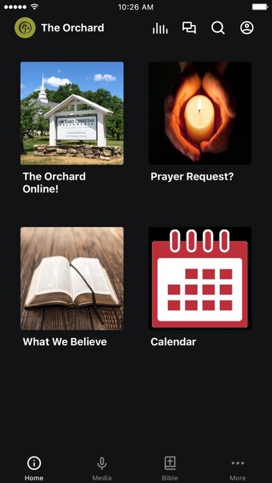 Emulate iPhone app Orchard Christian Fellowship using MyAndroid