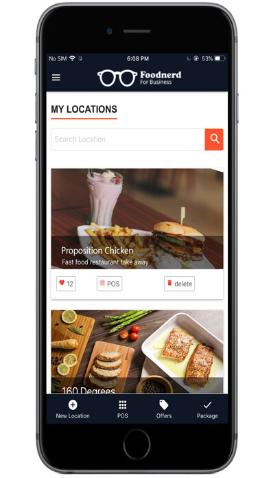 Emulate iPhone app OrderDock - Foodnerd using MyAndroid