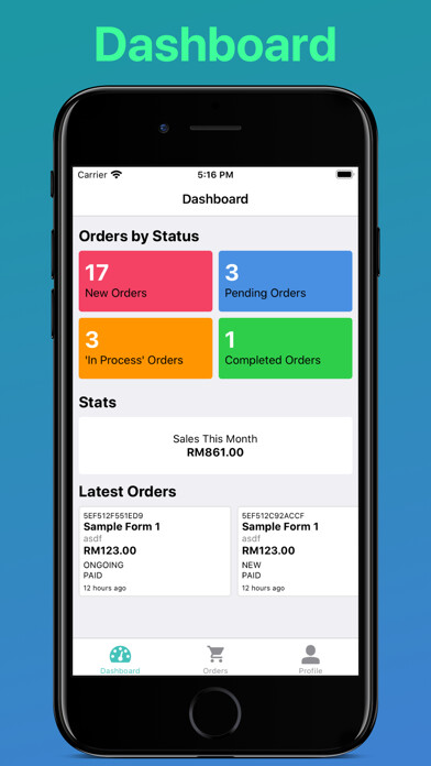 Emulate iPhone app Orderla Admin using MyAndroid