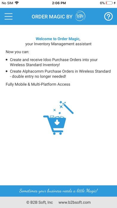 Emulate iPhone app Order Magic by B2B Soft using MyAndroid