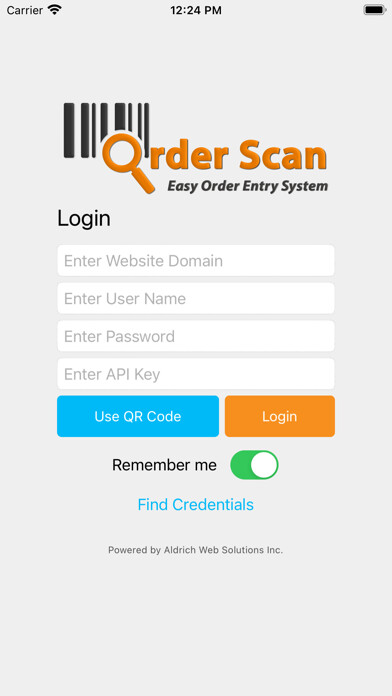 Emulate iPhone app OrderScan using MyAndroid