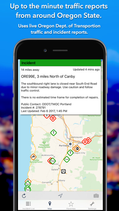 Emulate iPhone app Oregon Roads Traffic using MyAndroid