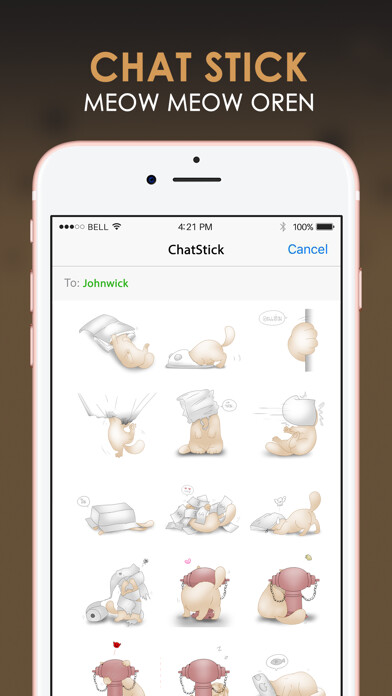 Emulate iPhone app OREN The Cat Stickers for iMessage using MyAndroid Emulate iPhone app OREN The Cat Stickers for iMessage using MyAndroid