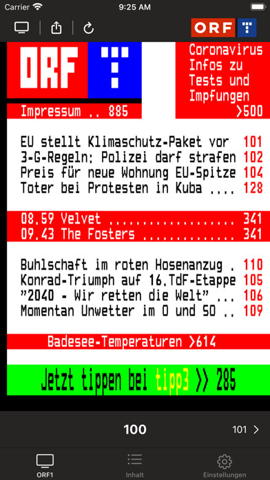 Emulate iPhone app ORF Teletext using MyAndroid
