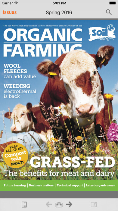 Emulate iPhone app Organic Farming Magazine using MyAndroid
