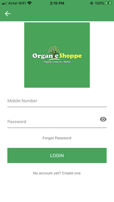 Emulate iPhone app Organic Shoppe using MyAndroid