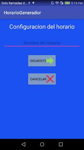 Emulate Android APK Organizador de horario
