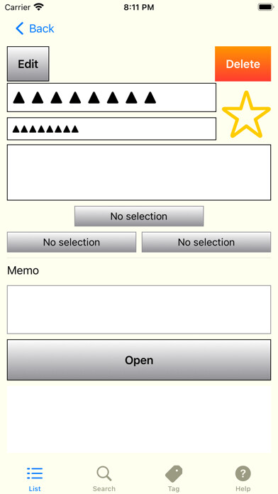 Emulate iPhone app Organize recipes App using MyAndroid