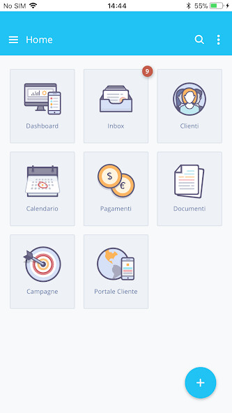 Emulate iPhone app Organizzazione using MyAndroid
