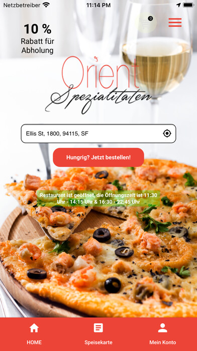 Emulate iPhone app Orient Döner Pizza using MyAndroid Emulate iPhone app Orient Döner Pizza using MyAndroid
