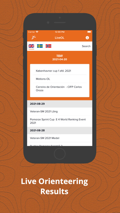 Emulate iPhone app Orienteering Live Results using MyAndroid Emulate iPhone app Orienteering Live Results using MyAndroid