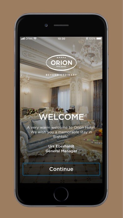 Emulate iPhone app Orion Hotel Bishkek using MyAndroid