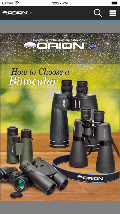 Emulate iPhone app Orion Telescopes & Binoculars using MyAndroid Emulate iPhone app Orion Telescopes & Binoculars using MyAndroid