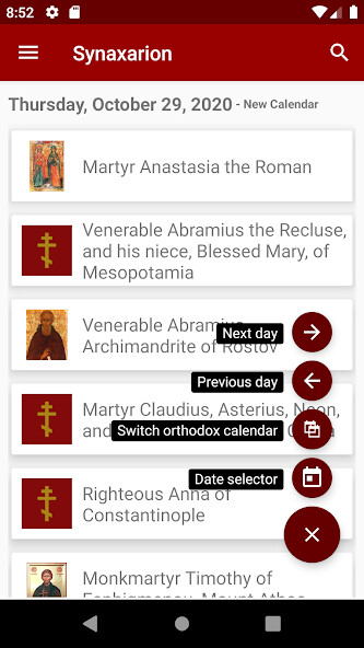 Run android online APK Orthodox Synaxarion from MyAndroid or emulate Orthodox Synaxarion using MyAndroid