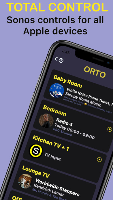 Emulate iPhone app Orto - For Sonos using MyAndroid