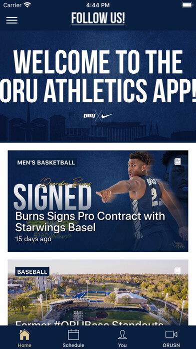 Emulate iPhone app ORU Athletics using MyAndroid Emulate iPhone app ORU Athletics using MyAndroid