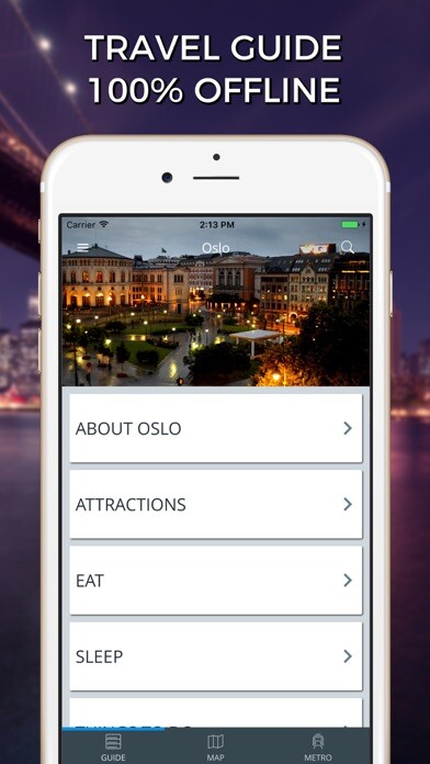 Emulate iPhone app Oslo Travel Guide with Offline Street Map using MyAndroid