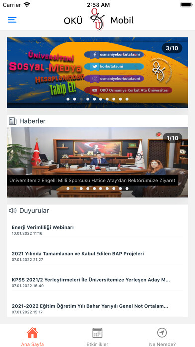 Emulate iPhone app Osmaniye Korkut Ata Üni. using MyAndroid