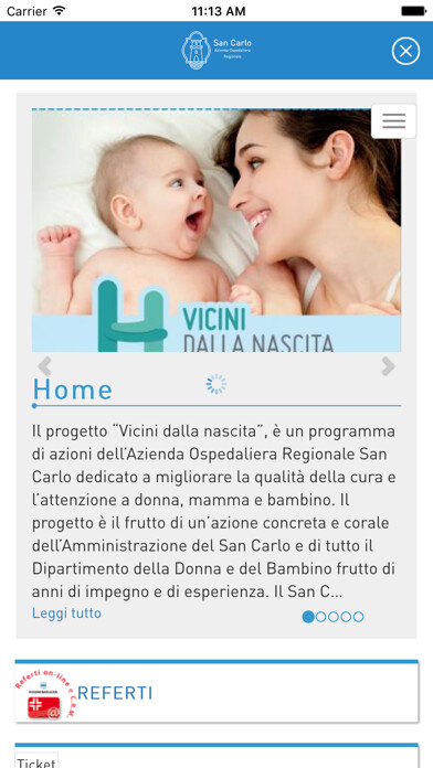 Emulate iPhone app Ospedale San Carlo Potenza using MyAndroid