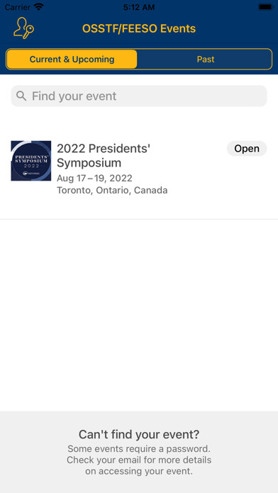 Emulate iPhone app OSSTF/FEESO Events using MyAndroid