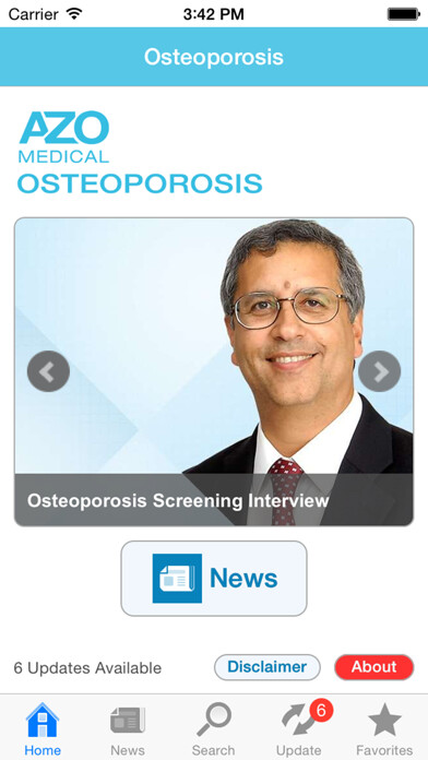 Emulate iPhone app Osteoporosis by AZoMedical using MyAndroid Emulate iPhone app Osteoporosis by AZoMedical using MyAndroid
