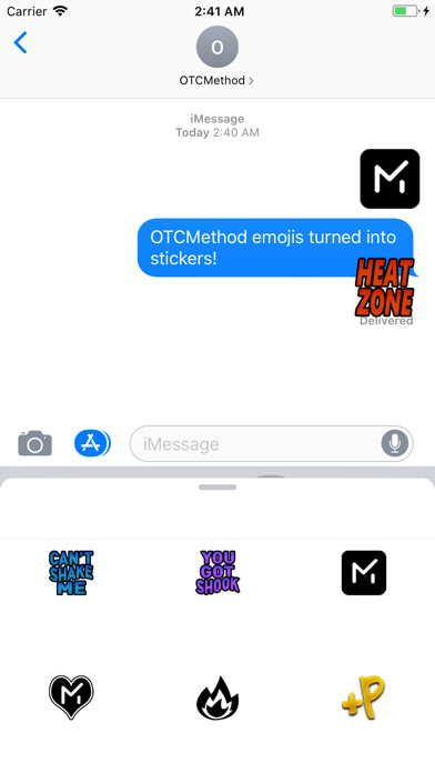 Emulate iPhone app OTCMethod Sticker Pack using MyAndroid