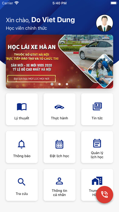 Emulate iPhone app Đào tạo lái xe Hà An using MyAndroid