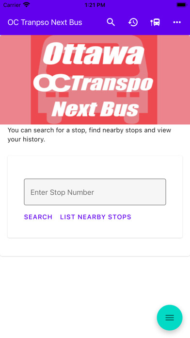Emulate iPhone app Ottawa OCTranspo Next Bus using MyAndroid