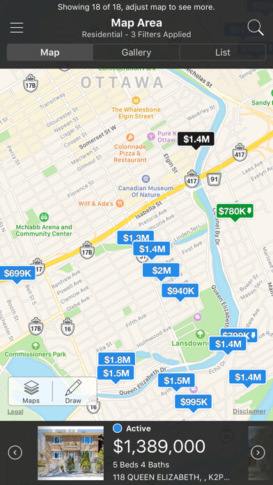 Emulate iPhone app Ottawa Property Locator using MyAndroid