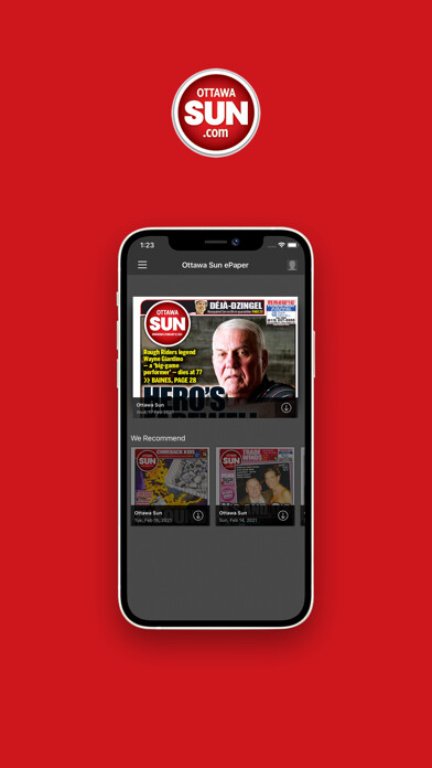 Emulate iPhone app Ottawa Sun ePaper using MyAndroid