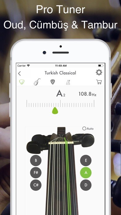 Emulate iPhone app Oud, Cmb? & Tanbur Tuner using MyAndroid