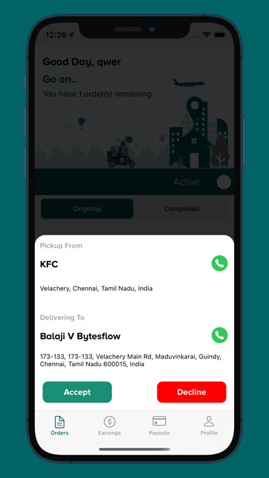 Emulate iPhone app OuiCook Delivery Partner using MyAndroid Emulate iPhone app OuiCook Delivery Partner using MyAndroid