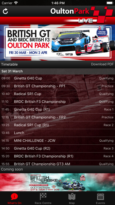 Emulate iPhone app Oulton Park LIVE! using MyAndroid Emulate iPhone app Oulton Park LIVE! using MyAndroid