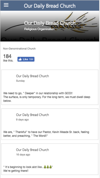 Emulate iPhone app Our Daily Bread Church using MyAndroid