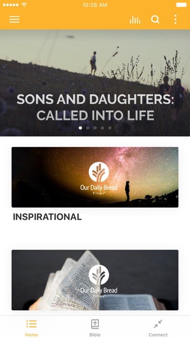 Emulate iPhone app Our Daily Bread Films using MyAndroid