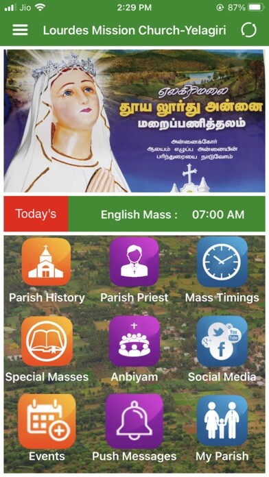 Emulate iPhone app Our Lady of Lourdes Mission using MyAndroid Emulate iPhone app Our Lady of Lourdes Mission using MyAndroid