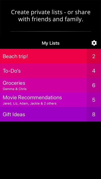 Emulate iPhone app OurList - Shared Shopping List using MyAndroid