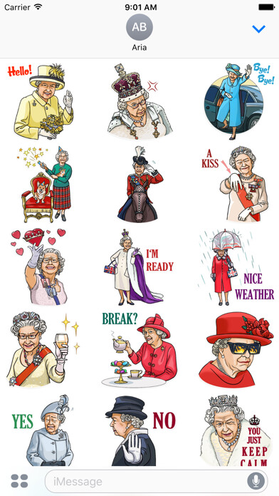 Emulate iPhone app Our Queen Elizabeth II Sticker using MyAndroid
